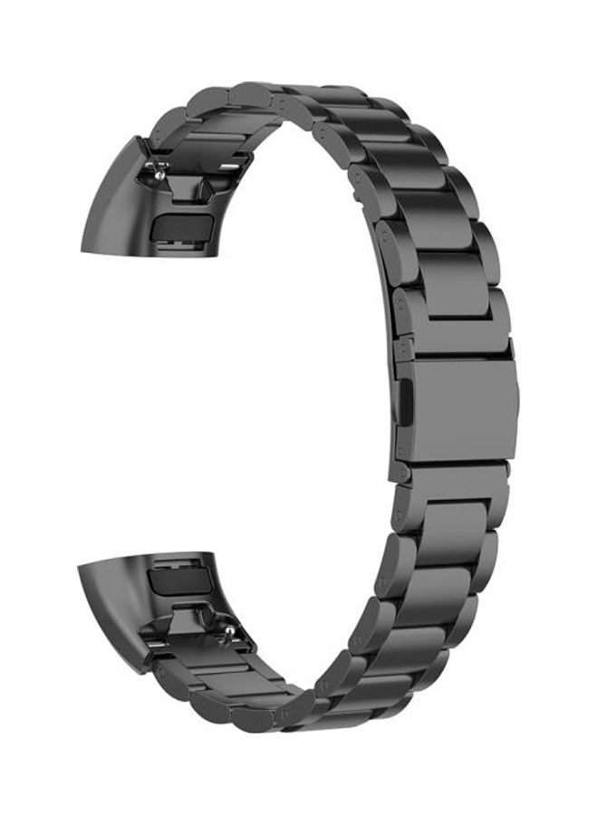 NIBEMINENT Three Beads Steel Wrist Strap For Huawei Band 4 Pro(TER-B29S)/Band 3 Pro(TER-B29)/Band (TER-B09) Black  - Image 4