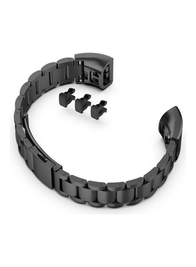 NIBEMINENT Three Beads Steel Wrist Strap For Huawei Band 4 Pro(TER-B29S)/Band 3 Pro(TER-B29)/Band (TER-B09) Black  - Image 5