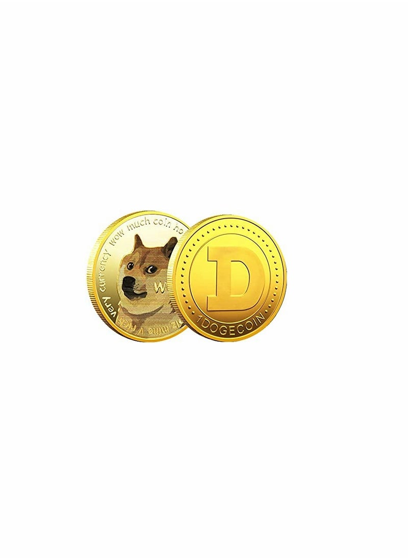 KASTWAVE - 1oz Gold Dogecoin Commemorative Coin Plated Doge 2021 Limited Edition Collectible with Protective Case - Image 1