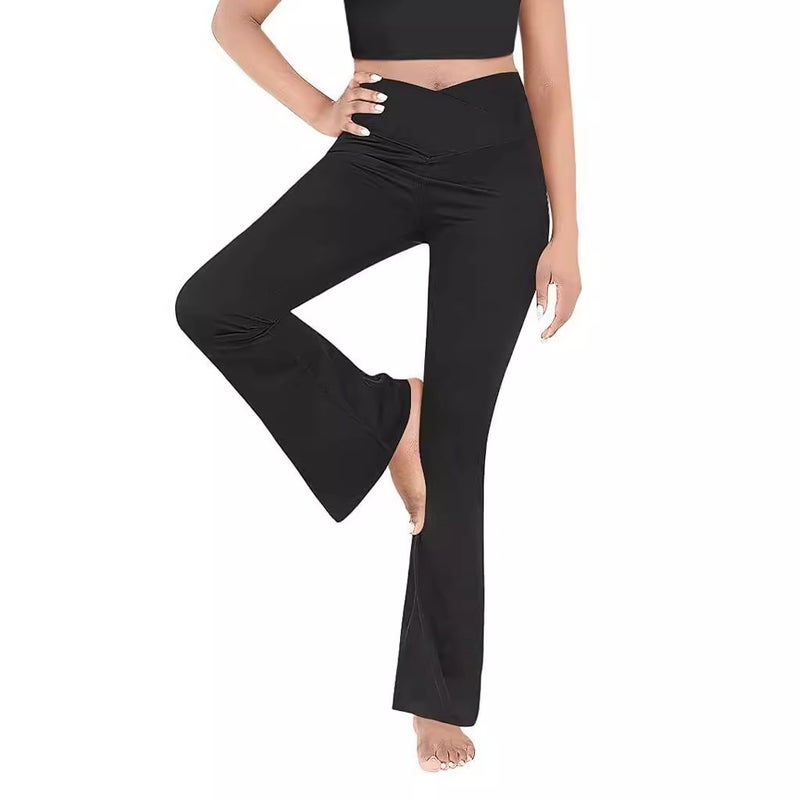 Women's Yoga Flared Leggings High Waist Tummy Control - Image 1