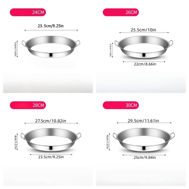 Stainless Steel Multi Purpose Deep Dish Tray With Handles 12.6 Inch - Image 2