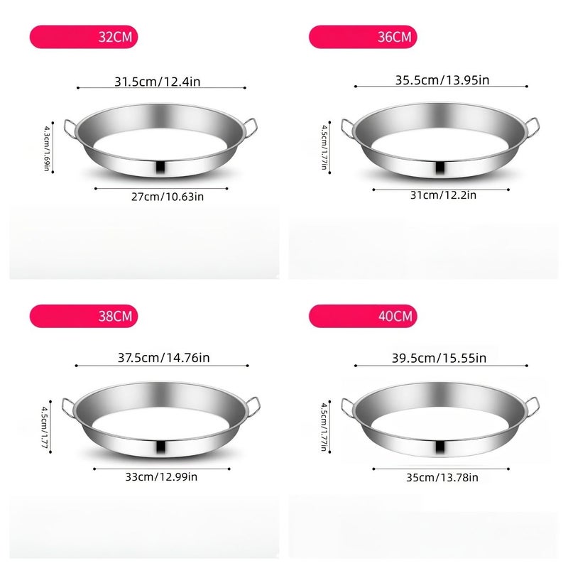 Stainless Steel Multi Purpose Deep Dish Tray With Handles 12.6 Inch - Image 3