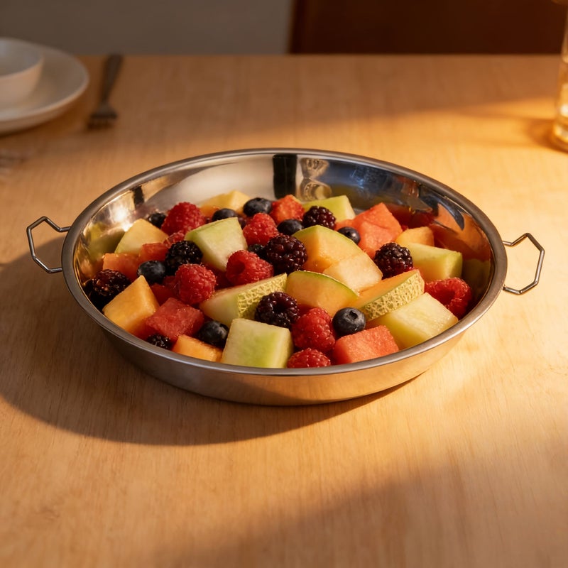 Stainless Steel Multi Purpose Deep Dish Tray With Handles 12.6 Inch - Image 5