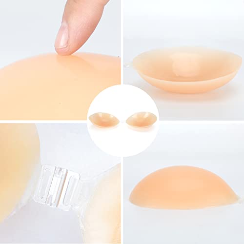 HILRITORI Adhesive Bras Silicone Invisib Strapless Bra Women's Push Up Chest Stickers Nipple Covers Underwear Bra (as1, 30-38B - Image 5