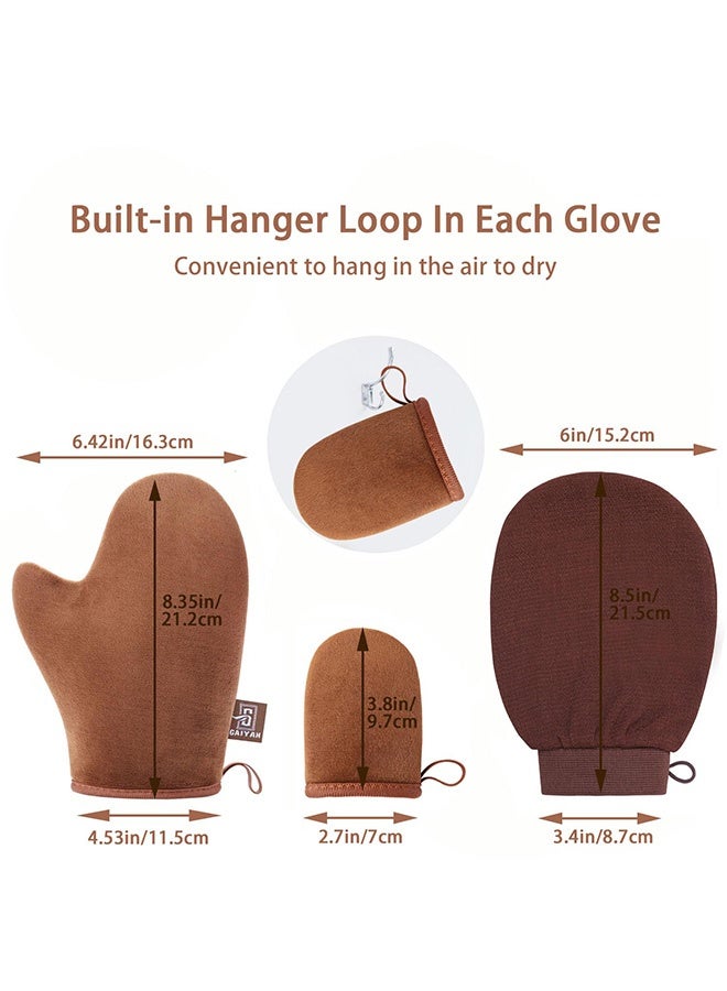 إم إكس إن 4 PCS قفازات حمام، الدباغة الذاتية قفازات تطبيقية، مع تطبيق الكريم الخلفي لظهرك، قفاز مقشر وقفازات وجه الأصابع - Image 2