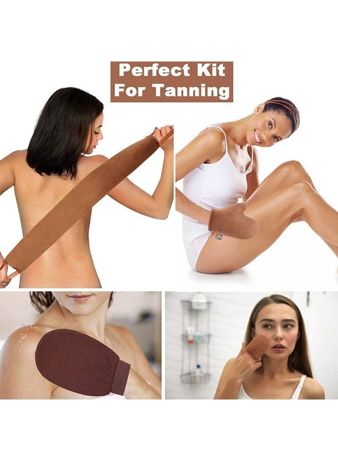 إم إكس إن 4 PCS قفازات حمام، الدباغة الذاتية قفازات تطبيقية، مع تطبيق الكريم الخلفي لظهرك، قفاز مقشر وقفازات وجه الأصابع - Image 5