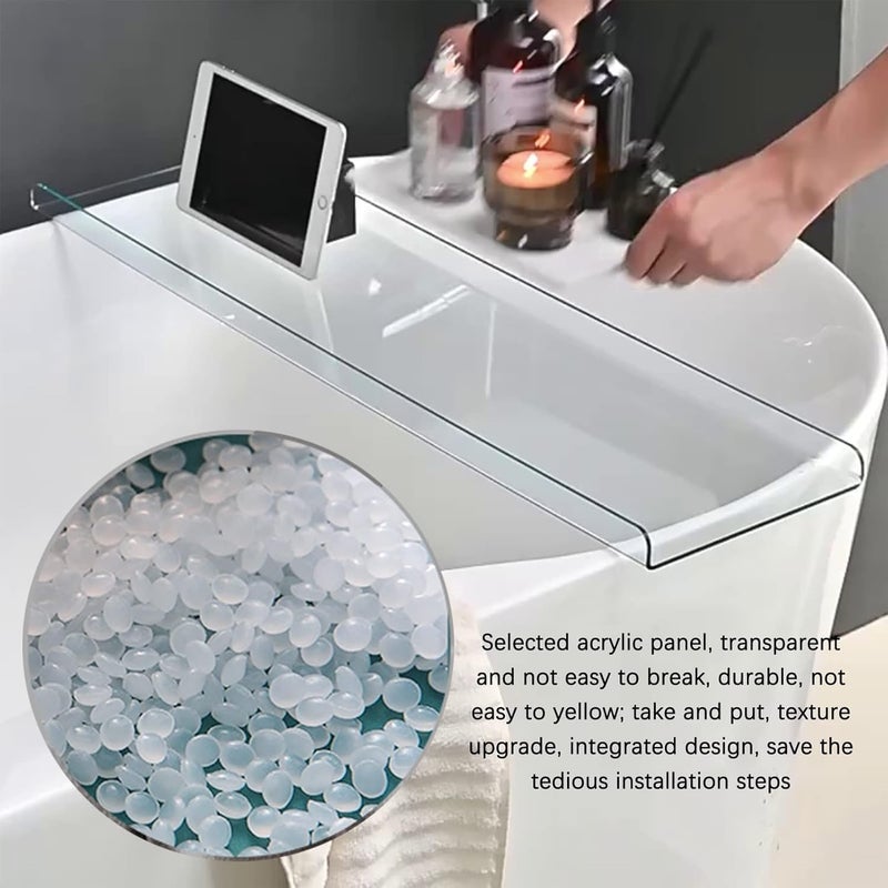 Al Raied ARS® Acrylic Bathtub Caddy Tray - Modern Minimalist Organizer for Bathroom and Bedside - Image 4
