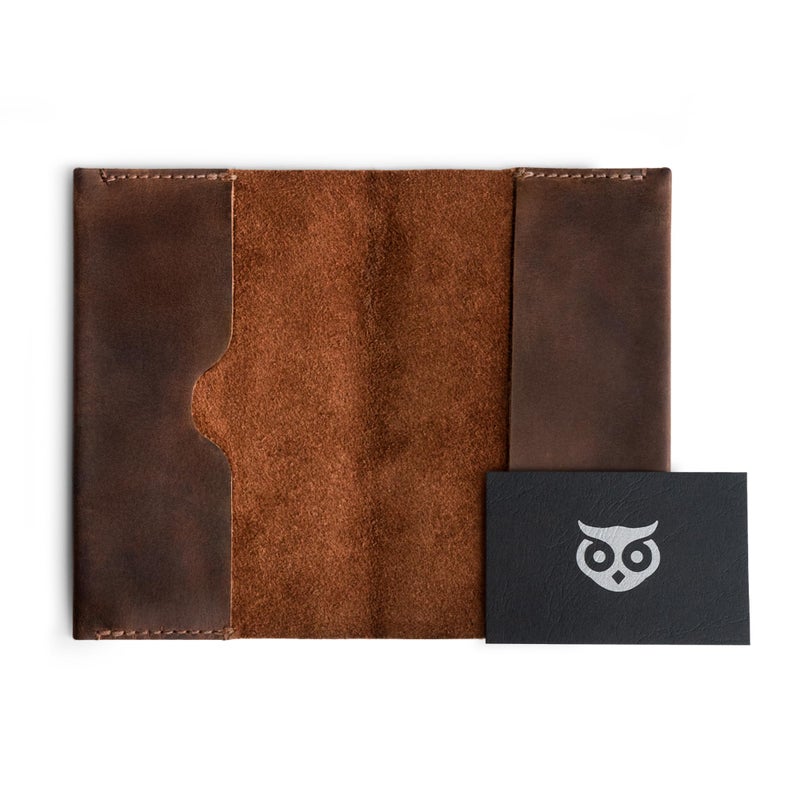Hide & Drink, Pocket-Sized Memo Books Cover Compatible with Field Notes (3.5 x 5.5 in.) Journal Case with Card Slot, Refillable Travelers Notebook, Full Grain Leather, Handmade, Bourbon Brown - Image 5
