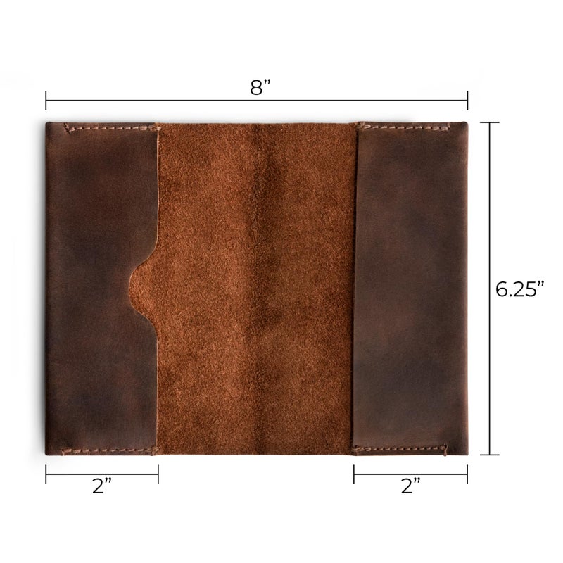 Hide & Drink, Pocket-Sized Memo Books Cover Compatible with Field Notes (3.5 x 5.5 in.) Journal Case with Card Slot, Refillable Travelers Notebook, Full Grain Leather, Handmade, Bourbon Brown - Image 4