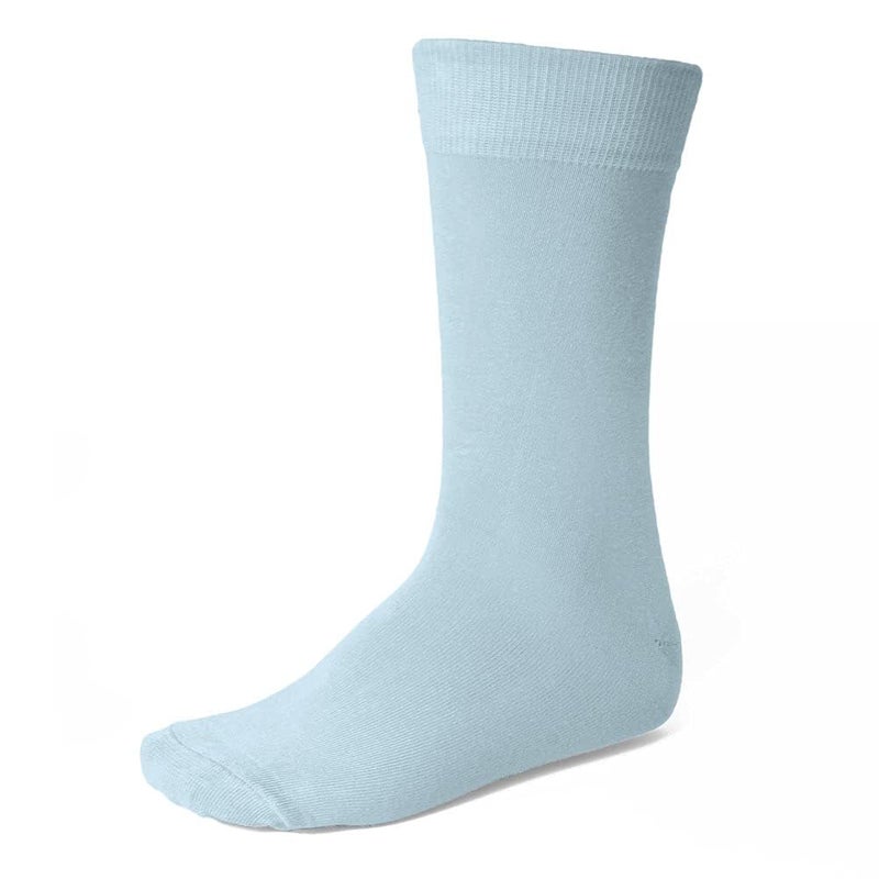 tiemart Men's Socks, One Pair (Pale Blue Solid)