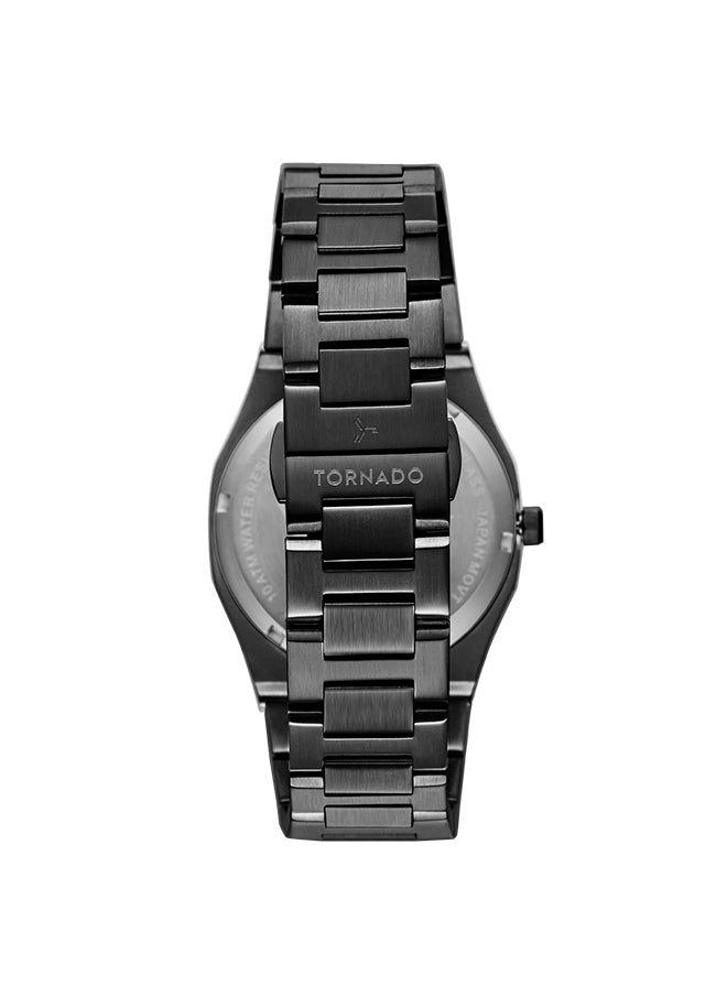 TORNADO - TORNADO SET -LIMITED EDITION Men's Analog Black With Engraved Stripes Dial  Watch With Additional Silicone & Leather Straps - T23006C-XBXB-S - Image 1
