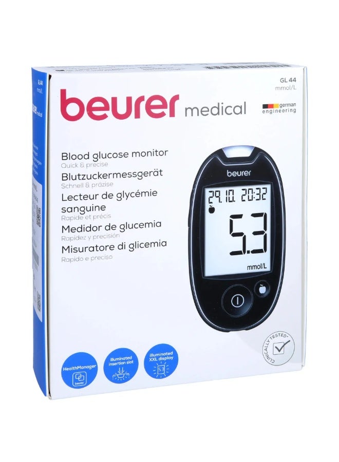 BEURER GL44 GLUCOSE MONITOR BLACK+10STRIPS FREE