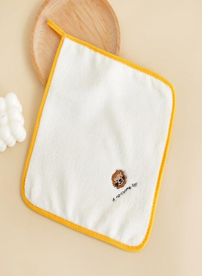 CLUZE Baby Face Towels – Super Soft Coral Fleece Washcloths for Newborns & Toddlers, Ultra Absorbent Square Hand Towels with Cute Animal Embroidery, 25x25cm (Pack of 12) - Image 3