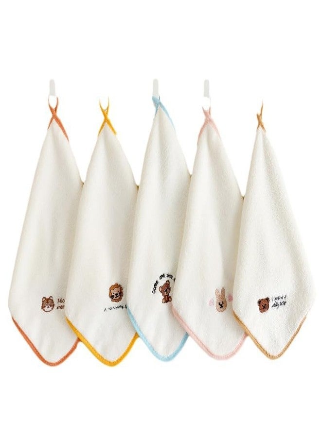 CLUZE Baby Face Towels – Super Soft Coral Fleece Washcloths for Newborns & Toddlers, Ultra Absorbent Square Hand Towels with Cute Animal Embroidery, 25x25cm (Pack of 12) - Image 1