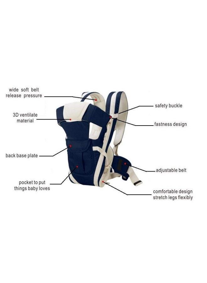 MOVE ON - 4In1 Polycotton Adjustable Baby Carrier Sling Backpack Bag (Blue 030 Months) (4 In 1 Blue) - Image 1