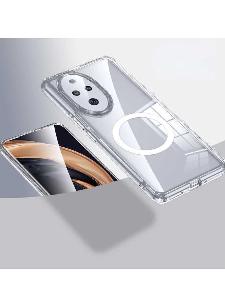 general Honor 200 Pro 5G Case Crystal Transparent Hard PC Four Corners Shockproof Case for Honor 200 Pro Magnetic Frosting Cover - Image 1