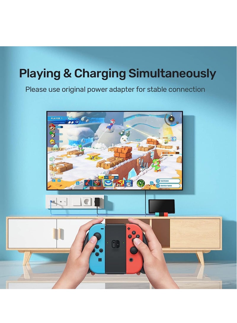 قاعدة توصيل لنينتندو وأوليد، تلفزيون قابل للطي مع شحن PD 45 واط، منفذ LAN إيثرنت Gigabit ومنفذ HDMI 4K، محطة توصيل بديلة - Image 5