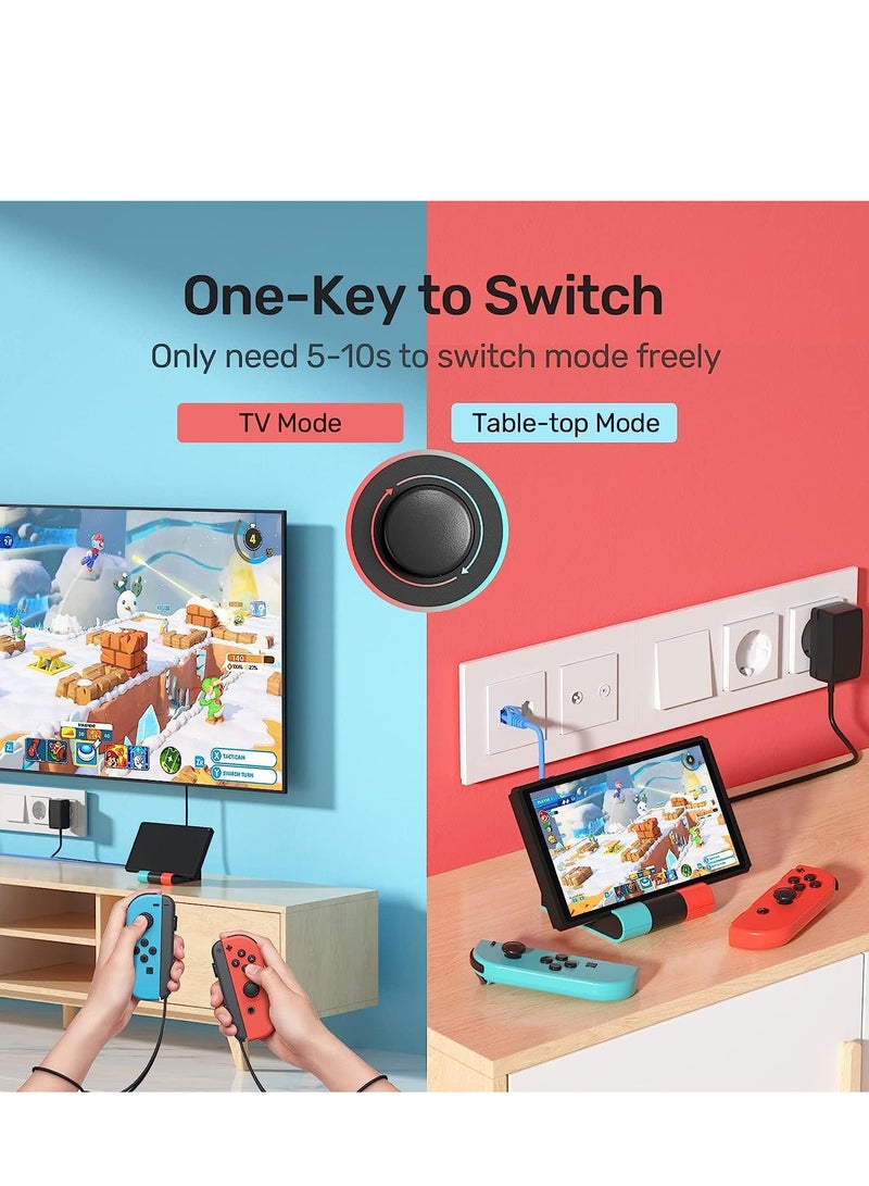 قاعدة توصيل لنينتندو وأوليد، تلفزيون قابل للطي مع شحن PD 45 واط، منفذ LAN إيثرنت Gigabit ومنفذ HDMI 4K، محطة توصيل بديلة - Image 4