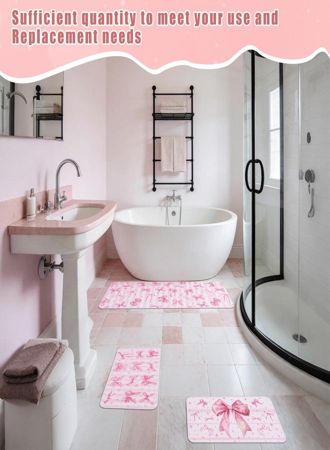 Drydiet 3 Pcs Pink Bow Kitchen Rugs and Mats Set Cute Coquette Non Slip Rug Pink Bowknot Waterproof Home Floor Mat for Kitchen Door Party Decor, 17 x 29 and 17 x 47 Inch - Image 5