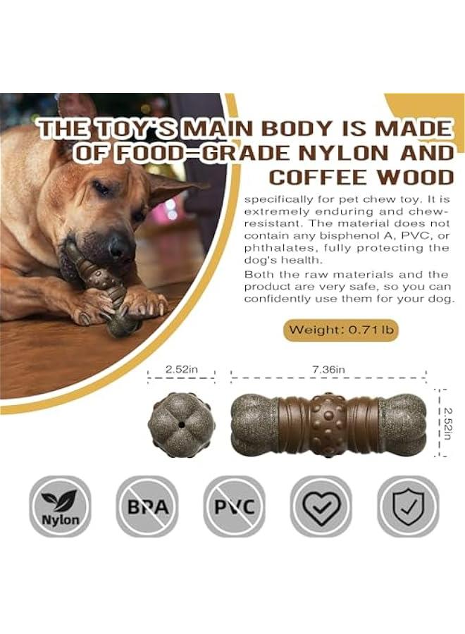 Premium Dog Chew Toy for Aggressive Chewers - Durable and Effective Teeth Cleaning Toy for Large/Medium Breed Dogs (Coffee) - Image 2