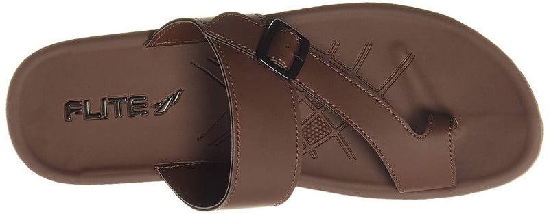 FLITE PU mens Pug086g Slippers/Men's Faux Leather Slipper - Flat Chappal cum Thong Sandal - For Daily Use Outdoor Indoor Formal Office Home Ethnic Casual Wear (Brown, numeric_6) - Image 3
