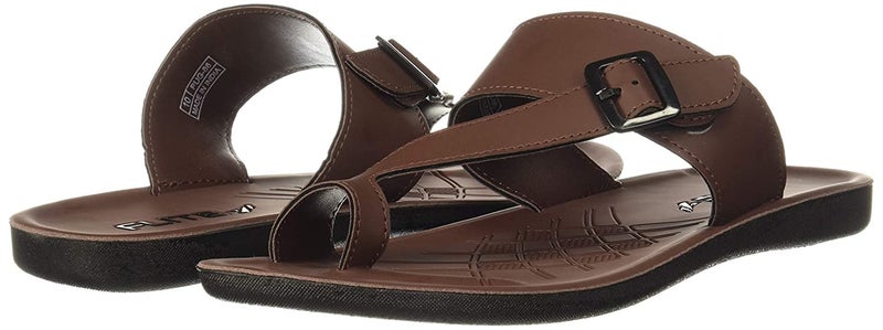 FLITE PU mens Pug086g Slippers/Men's Faux Leather Slipper - Flat Chappal cum Thong Sandal - For Daily Use Outdoor Indoor Formal Office Home Ethnic Casual Wear (Brown, numeric_6) - Image 2