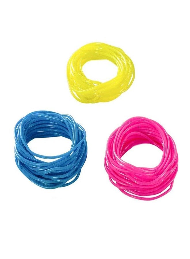 Finrray 50 Pcs Silicone Jelly Bracelets Assorted Colors Neon Retro Bands for 80s Party Favors for Women Girls Kids (Black, Purple, Pink, Yellow, Blue) - Image 2