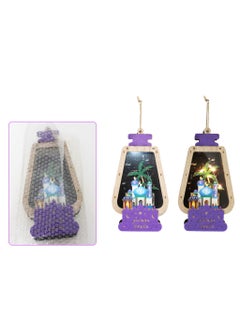 PARTY FUN Ramadan Kareem Wooden Lantern With Light 4.5x22cm of Cozy Brilliance  - Image 2