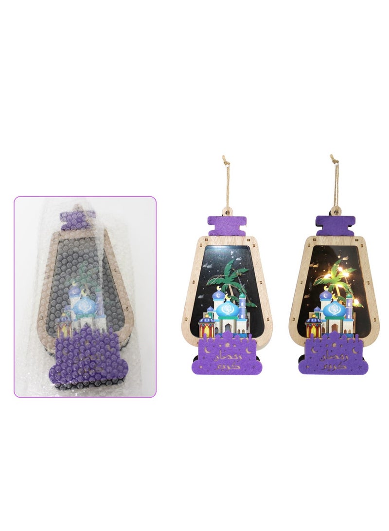 PARTY FUN Ramadan Kareem Wooden Lantern With Light 4.5x22cm of Cozy Brilliance  - Image 2