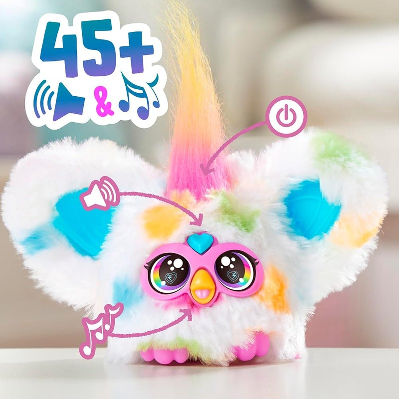 فربي { "titleAr": "Furby Furblets Loo-Lay Mini Friend، أكثر من 45 صوتًا وموسيقى، يتحدث فقط بلغة Furby، ألعاب مخملية إلكترونية للأطفال من سن 6 سنوات فما فوق، متعددة الألوان" "detailsAr": "LOO-LAY، الصديق الصغير Furblet: إنها ألعاب Furby مصغر - Image 4
