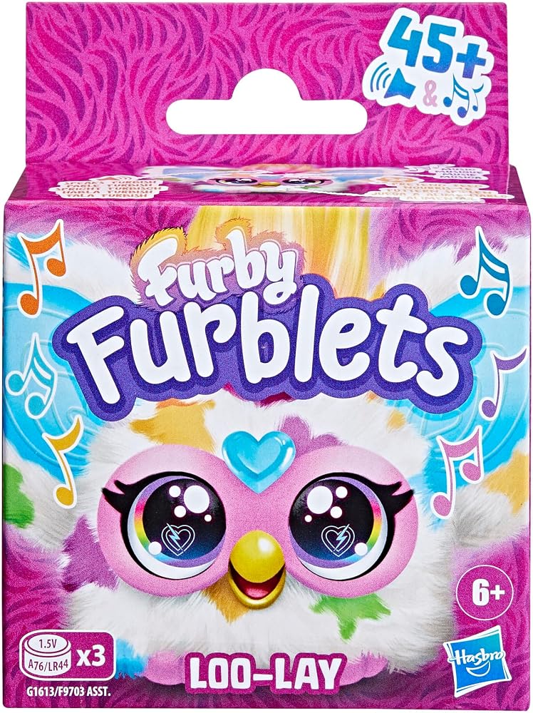 فربي { "titleAr": "Furby Furblets Loo-Lay Mini Friend، أكثر من 45 صوتًا وموسيقى، يتحدث فقط بلغة Furby، ألعاب مخملية إلكترونية للأطفال من سن 6 سنوات فما فوق، متعددة الألوان" "detailsAr": "LOO-LAY، الصديق الصغير Furblet: إنها ألعاب Furby مصغر - Image 2