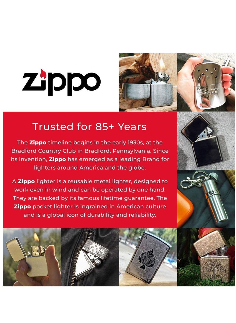Zippo ولاعة Zippo AE184042 205 قبعة بيسبول لهب من الكروم الساتان المقاوم للرياح - Image 5