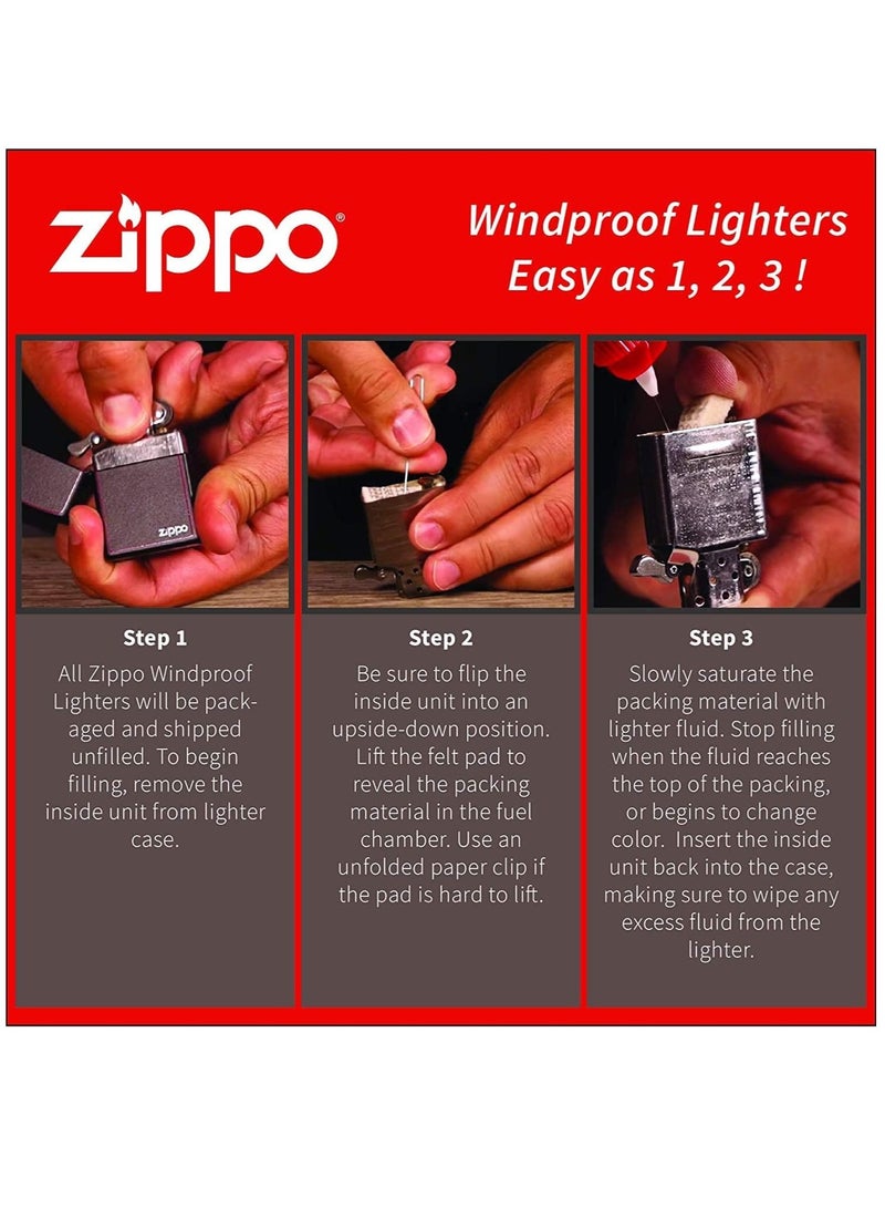 Zippo ولاعة Zippo AE184042 205 قبعة بيسبول لهب من الكروم الساتان المقاوم للرياح - Image 4