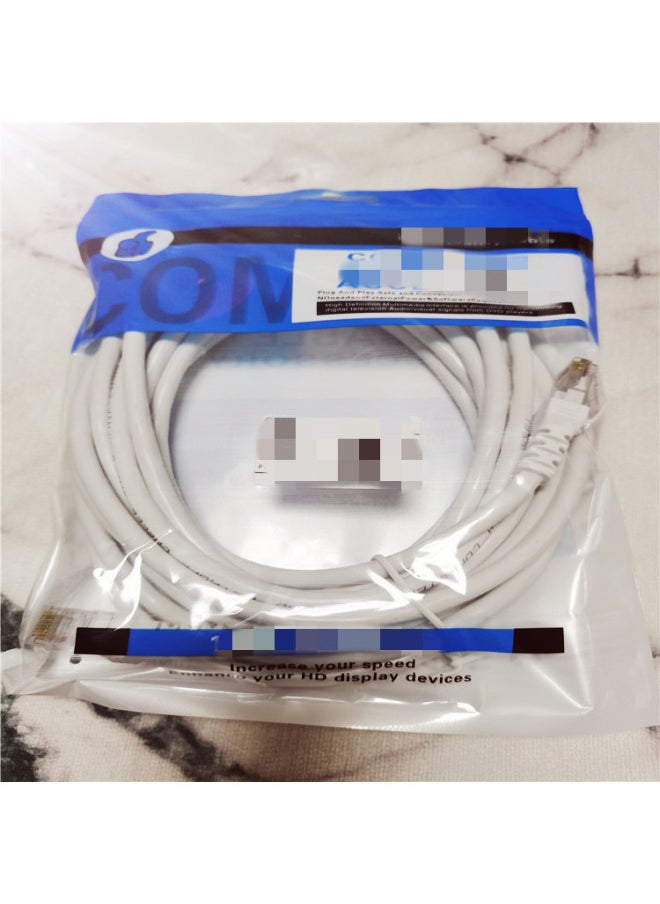 Generic Applicable To Six Types Of Network Cable High-speed Broadband Line Computer Network Finished Outdoor Household 10 15 20 30m50 Meters-Color:Super Six Gray Aluminum Iron-Line Length:30m  - Image 1