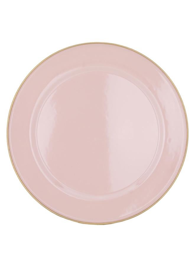 السيف  طبق تقديم من الفولاذ مقاس 30 سم دائري باللون الوردي الفاتح - Image 2