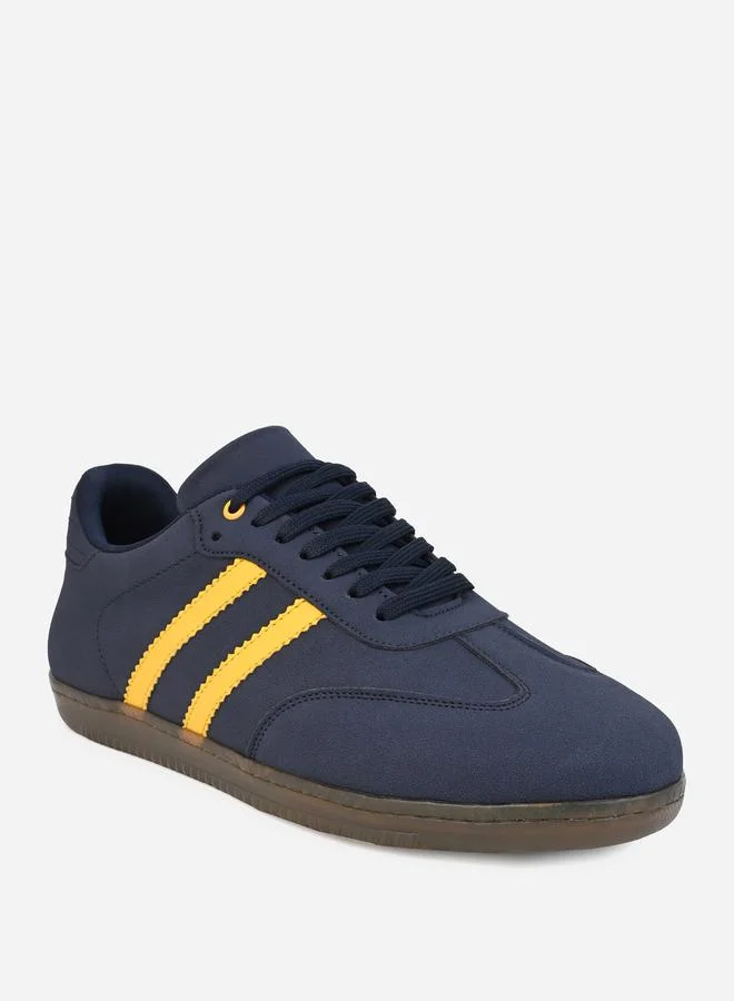 Styli Suede Upper Two Stripe Court Sneakers
