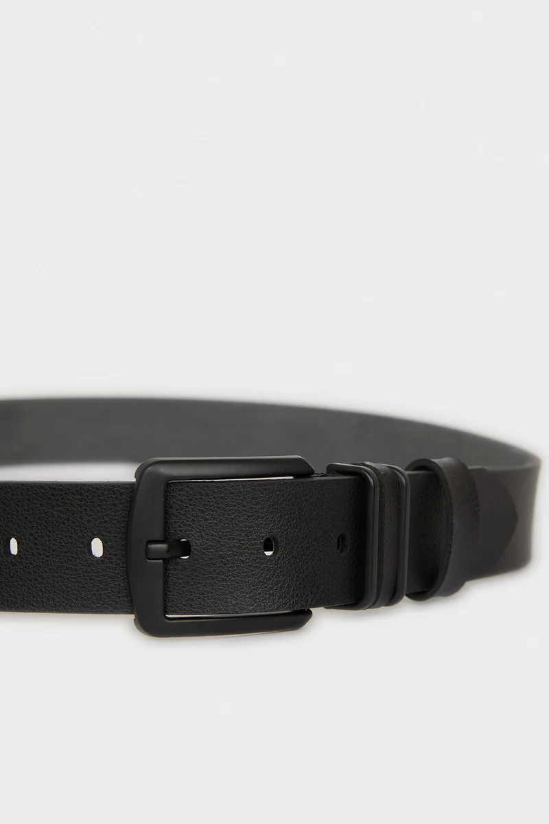 ديفاكتو Man Rectangle Clasp Faux Leather Jean Belt