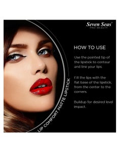 Seven Seas Seven Seas Lip Comfort Velvet Finish Matte Lipstick Long Lasting Smooth Application fsun proTransferproof and Smudge Proof  Highly Pigemented Lipstick for Women  Castro  - Image 3
