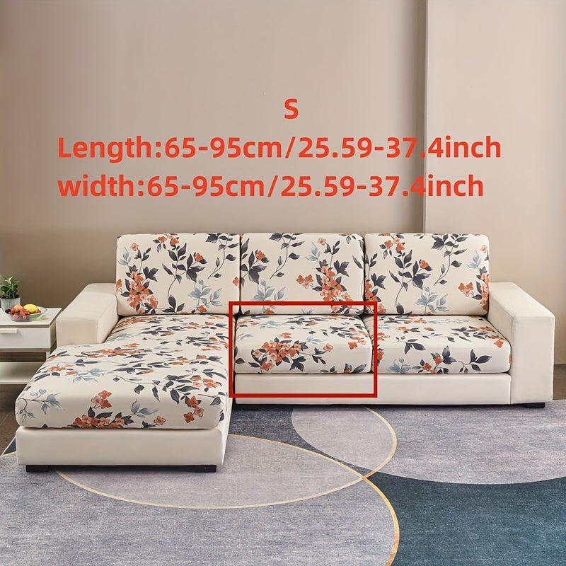غطاء أريكة على شكل حرف L بمقاس XL، تغطية كاملة، مطاطي ومطبوع، وسادة ومسند ظهر لغرفة المعيشة - Image 3