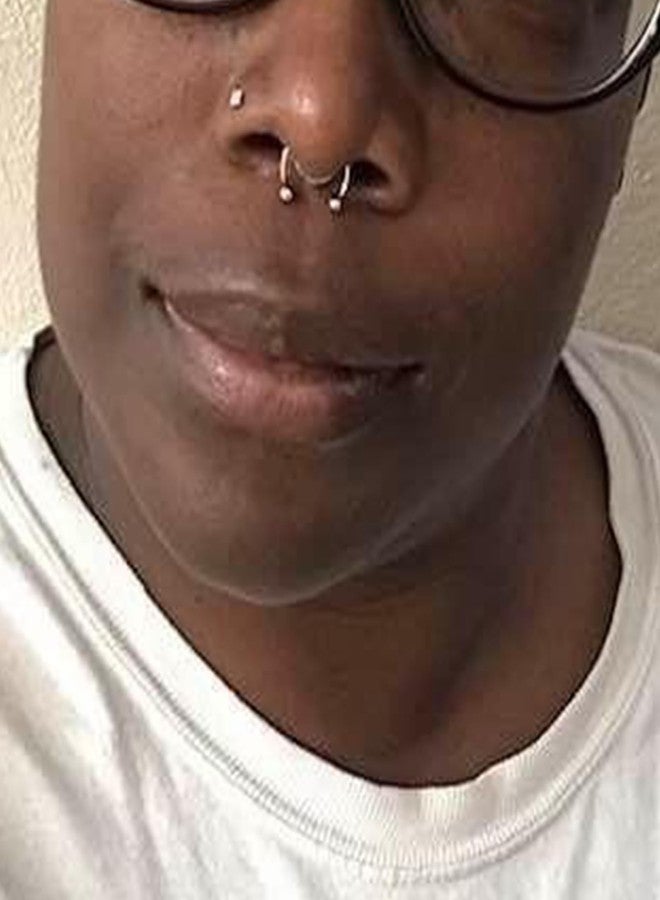QWALIT Fake Septum Ring Fake Septum Piercing Faux Septum Nose Rings Fake Nose Ring Septum Fake Septum Nose Ring Clip On Septum Nose Ring Faux Septum Piercing Fake Septum Hoop Fake Septum Jewelry - Image 4