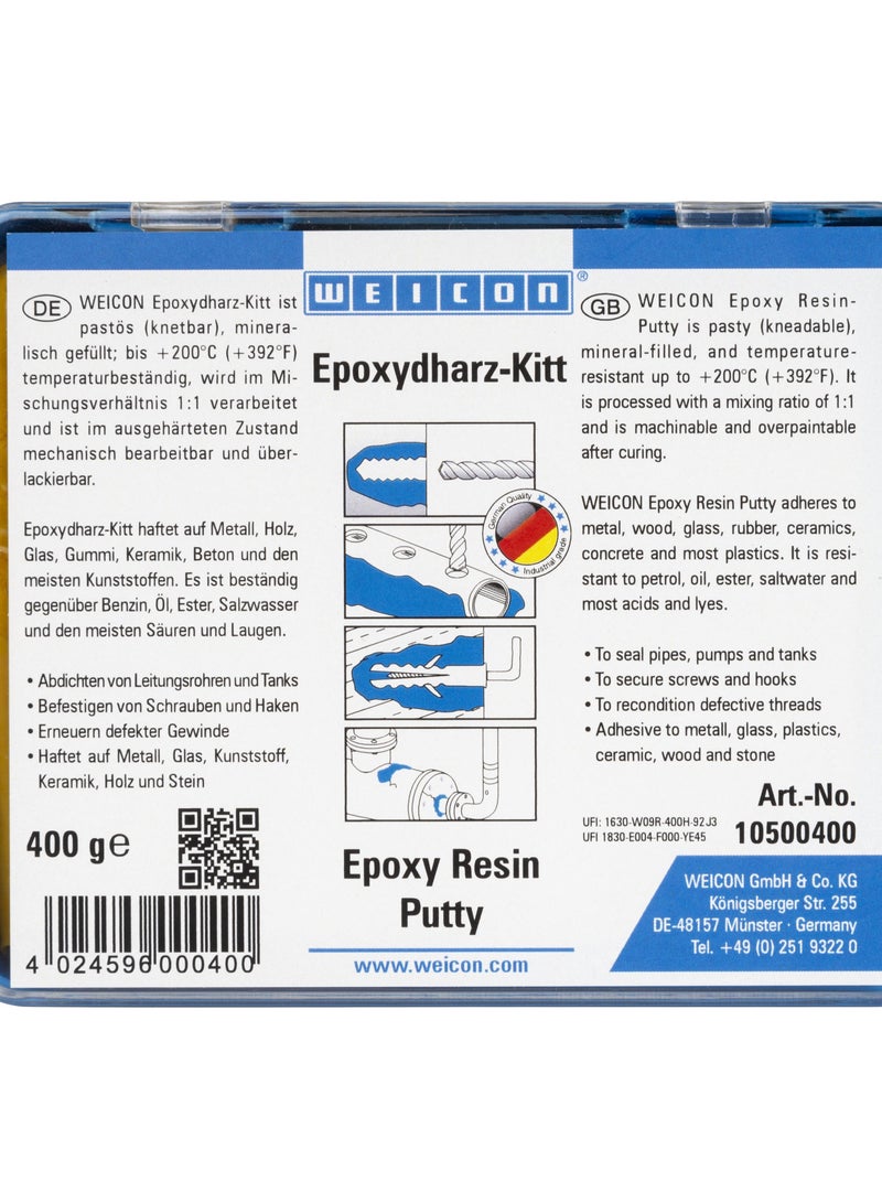 WEICON Epoxy Resin Putty, 400 g,  Kneadable Universal Repair Compound in Complete Package - Image 1