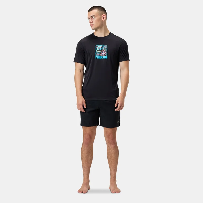 speedo Black Men's Graphic Swimming T-Shirt for Men | Best Price UAE