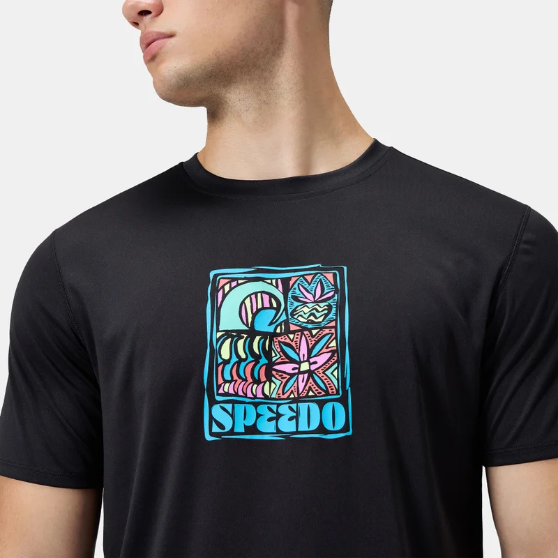 speedo Black Men's Graphic Swimming T-Shirt for Men | Best Price UAE