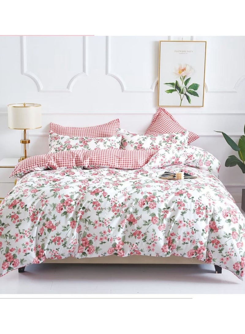 AL RAID King Size 6-Piece Ultra Soft Duvet Cover Set with Zipper Closure – Easy Care Bedding Includes 1 Fitted Sheet 200x200+25 cm, 1 Duvet Cover 220x240 cm, and 4 Pillowcases 50x75cm