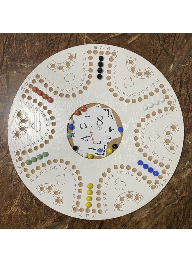 JACKAROOJOKER Jackroo Joker One Sided Board Game For 6 Players With Cards And Marbles (White) - Image 3