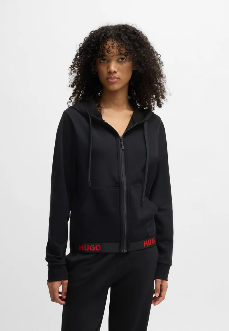 Relaxed-fit hoodie with logo waistband
