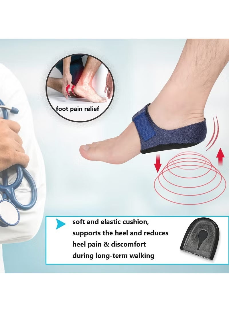 2 Pieces Plantar Fasciitis Socks with Arch Support Heel Protector for Plantar Fasciitis and Heel Pain Relief (Blue) - Image 4