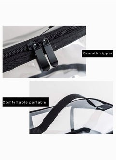 Y&D Clear Makeup Bag Organiser Set, Waterproof Portable Zipper Cosmetics Transparent PVC Zippered Toiletry Organizers With Handle for Vacation Travel, Bathroom  - Image 3