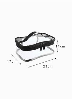 Y&D Clear Makeup Bag Organiser Set, Waterproof Portable Zipper Cosmetics Transparent PVC Zippered Toiletry Organizers With Handle for Vacation Travel, Bathroom  - Image 2