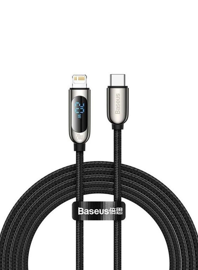 NIBEMINENT 20W USB C to Lightning Cable with LED Display Compatible iPhone 13 Pro 12 Max 11 X XS XR 8 Plus, AirPods Pro, Supports Power Delivery (2m) Black - Image 1